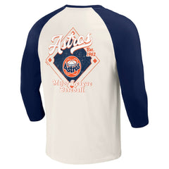 Houston Astros Darius Rucker Collection Cooperstown Collection Raglan 3/4-Sleeve T-Shirt Navy/White