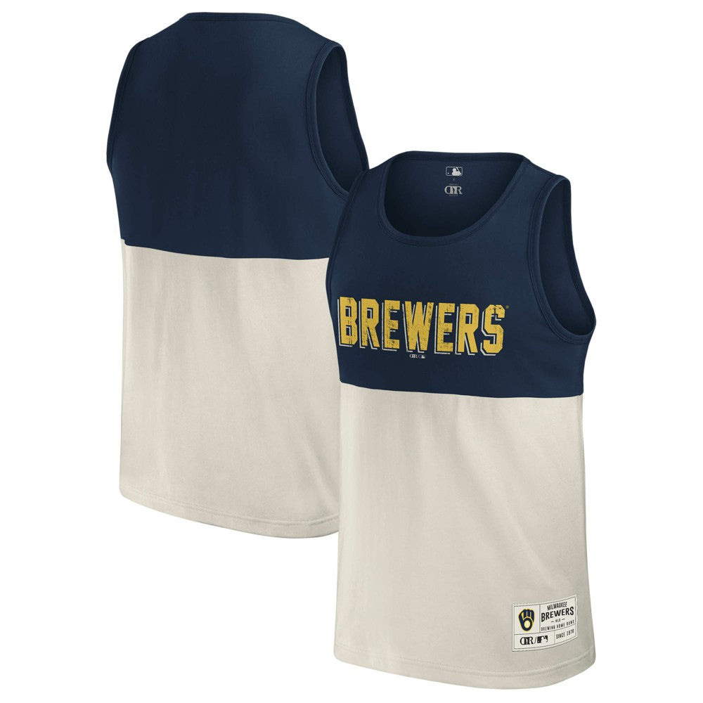 Milwaukee Brewers Darius Rucker Collection Colorblock Tank Top Navy