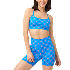 Chicago Cubs Terez Women's TLC Printed High-Waisted Bike Shorts Blue
