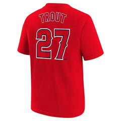 Mike Trout Los Angeles Angels Youth Name & Number T-Shirt Red | Nike