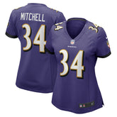 Keaton Mitchell Baltimore Ravens Women's Game Jersey - Purple