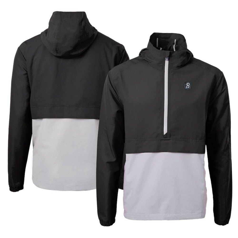 Baltimore Orioles Cutter & Buck City Connect Charter Eco Recycled Half-Zip Anorak Jacket Black/Gray