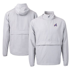Atlanta Braves Cutter & Buck City Connect Charter Eco Recycled Half-Zip Anorak Jacket Gray