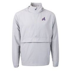 Atlanta Braves Cutter & Buck City Connect Charter Eco Recycled Half-Zip Anorak Jacket Gray