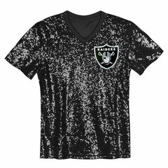 Maxx Crosby Las Vegas Raiders Girls Youth Sequin V-Neck Fashion Jersey - Black cheap