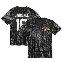 Trevor Lawrence Jacksonville Jaguars Girls Youth Sequin V-Neck Fashion Jersey - Black outlet