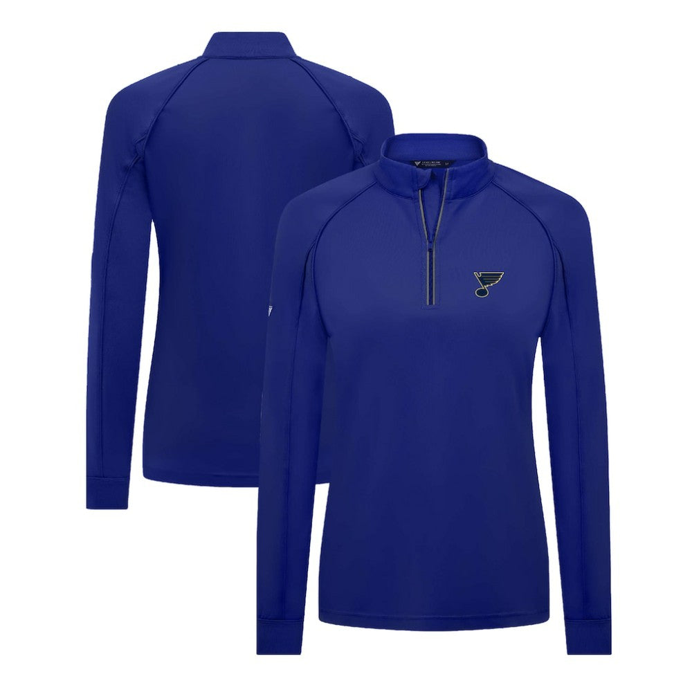 St. Louis Blues Levelwear Women's Kinetic Insignia Core Quarter-Zip Pullover Top Blue