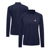 Winnipeg Jets Levelwear Women's Kinetic Insignia Core Quarter-Zip Pullover Top Navy