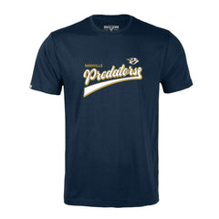 Nashville Predators Levelwear Richmond Retro Script T-Shirt Navy