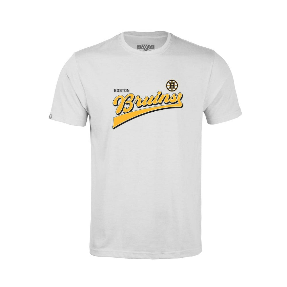 Boston Bruins Levelwear Youth Little Richmond Retro Script T-Shirt White