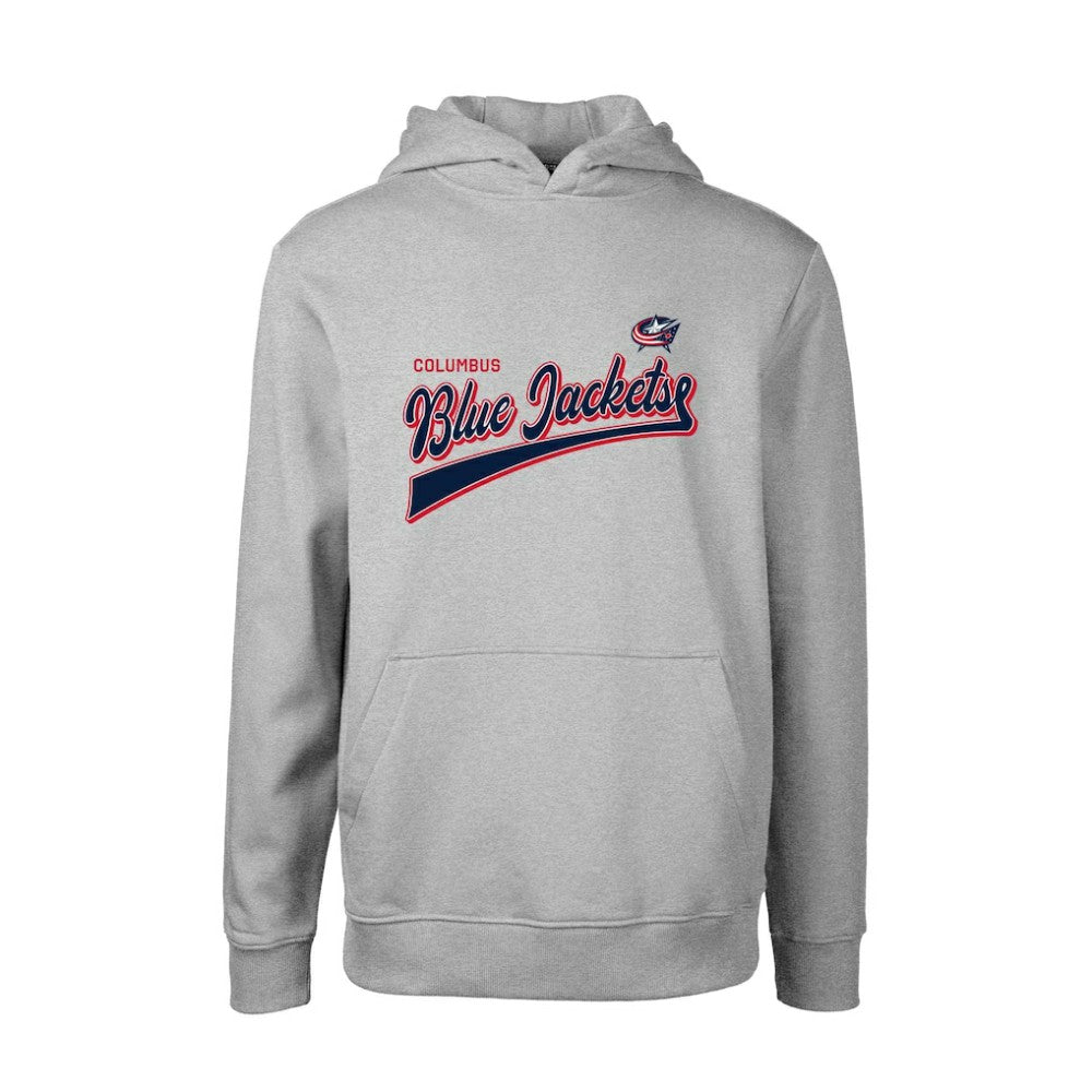 Columbus Blue Jackets Levelwear Youth Podium Retro Script Fleece Pullover Hoodie Gray