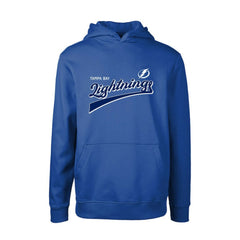 Tampa Bay Lightning Levelwear Youth Podium Retro Script Fleece Pullover Hoodie Blue