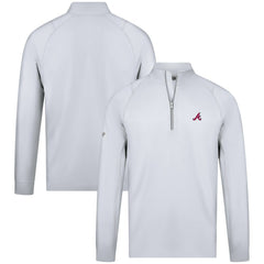 Atlanta Braves Levelwear Theory Insignia Quarter-Zip Pullover White