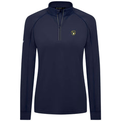 Milwaukee Brewers Levelwear Women's Kinetic Insignia Quarter-Zip Pullover Navy