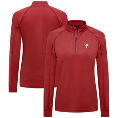 Philadelphia Phillies Levelwear Women's Kinetic Insignia Quarter-Zip Pullover Red