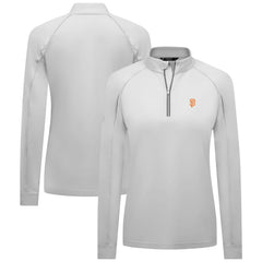 San Francisco Giants Levelwear Women's Kinetic Insignia Quarter-Zip Pullover White