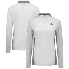 Chicago Cubs Levelwear Women's Moxie Insignia Quarter-Zip Pullover White