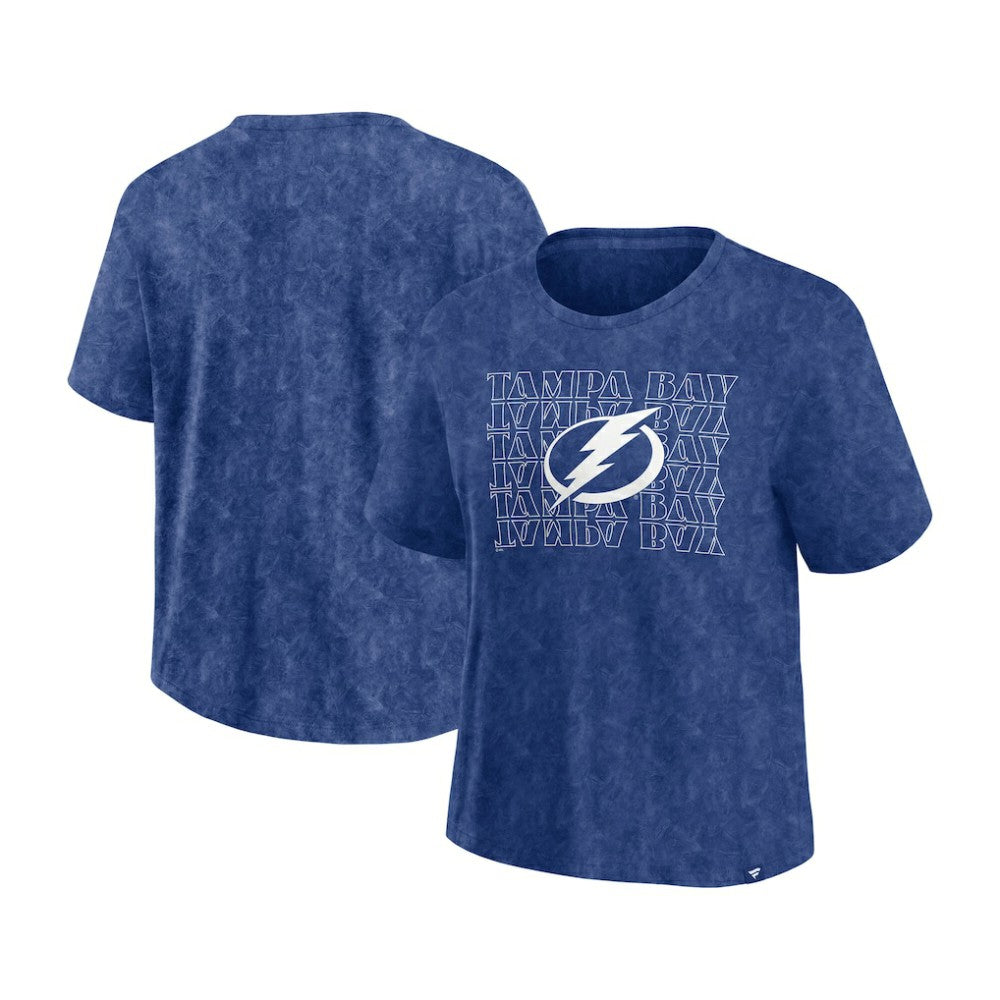 Tampa Bay Lightning Fanatics Women's Faded Wash T-Shirt Blue