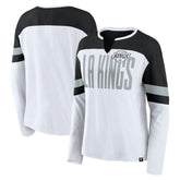 Los Angeles Kings Fanatics Women's Frozen Long Sleeve Notch Neck T-Shirt White/Black