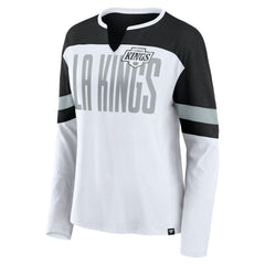 Los Angeles Kings Fanatics Women's Frozen Long Sleeve Notch Neck T-Shirt White/Black