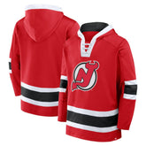 New Jersey Devils Fanatics Inside Line Fleece Pullover Hoodie- Red