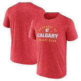 Calgary Flames Fanatics Property Of T-Shirt Heather Red