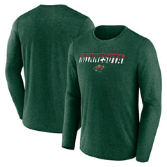 Minnesota Wild Fanatics Transition Long Sleeve T-Shirt Heather Green