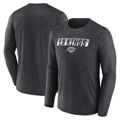 Los Angeles Kings Fanatics Transition Long Sleeve T-Shirt Heather Charcoal