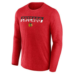 Chicago Blackhawks Fanatics Transition Long Sleeve T-Shirt Heather Red