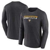 Pittsburgh Penguins Fanatics Transition Long Sleeve T-Shirt Heather Charcoal