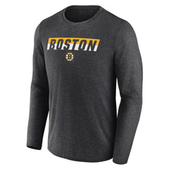 Boston Bruins Fanatics Transition Long Sleeve T-Shirt Heather Charcoal