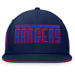 New York Rangers Fanatics Fundamental Gino Stack Snapback Hat Blue