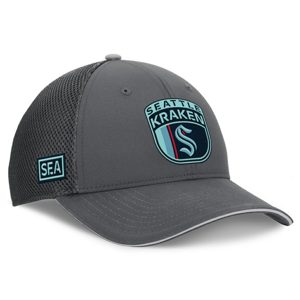 Seattle Kraken Fanatics Authentic Pro Home Ice Trucker Adjustable Hat Gray