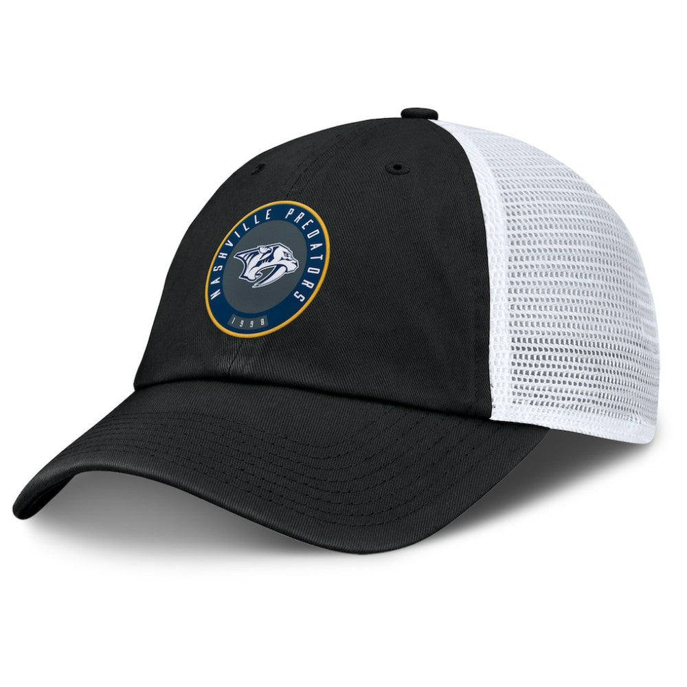 Nashville Predators Fanatics Averie Trucker Adjustable Hat Black/White