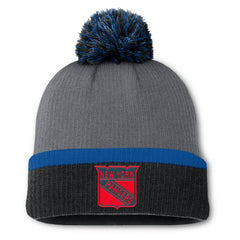 New York Rangers Fanatics Women's Cuffed Knit Hat with Pom Charcoal
