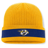 Nashville Predators Fanatics Blueliner Cuffed Knit Hat Gold