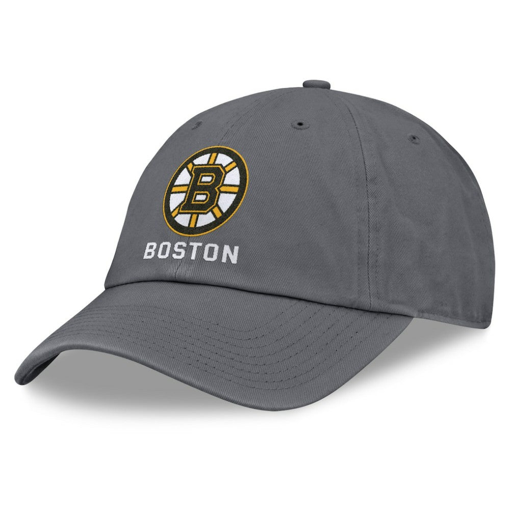 Boston Bruins Fanatics Washed Adjustable Hat Charcoal