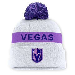 Vegas Golden Knights Fanatics Hockey Fights Cancer Cuffed Knit Hat with Pom White