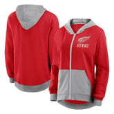 Detroit Red Wings Logo Athletic Women's Hit It French Terry Full-Zip Hoodie Red
