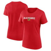 Chicago Blackhawks Logo Athletic Women's Launch Scoop Neck T-Shirt Red