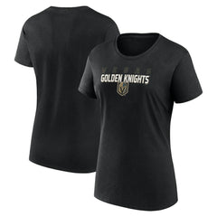 Vegas Golden Knights Logo Athletic Women's Launch Scoop Neck T-Shirt Black