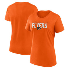 Philadelphia Flyers Logo Athletic Women's Launch Scoop Neck T-Shirt Orange