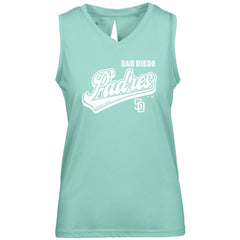 San Diego Padres Levelwear Women's Paisley Sweep V-Neck Tank Top Mint