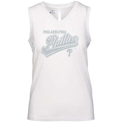 Philadelphia Phillies Levelwear Women's Paisley Sweep V-Neck Tank Top White