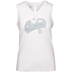 St. Louis Cardinals Levelwear Women's Paisley Sweep V-Neck Tank Top White
