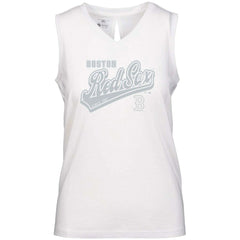 Boston Red Sox Levelwear Women's Paisley Sweep V-Neck Tank Top White