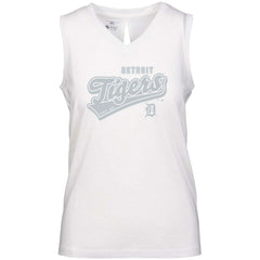 Detroit Tigers Levelwear Women's Paisley Sweep V-Neck Tank Top White