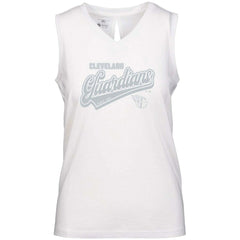 Cleveland Guardians Levelwear Women's Paisley Sweep V-Neck Tank Top White