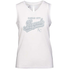 Kansas City Royals Levelwear Women's Paisley Sweep V-Neck Tank Top White