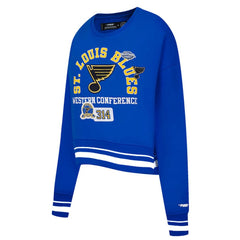 St. Louis Blues Pro Standard Women's Area Code Cropped Pullover Sweatshirt Blue